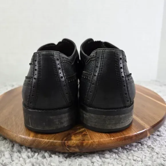John Varvatos Star USA Black Long Wingtip Brogue Oxford Dress Shoe Mens 11.5